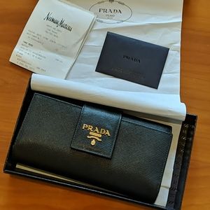 Prada Large Black Wallet.
